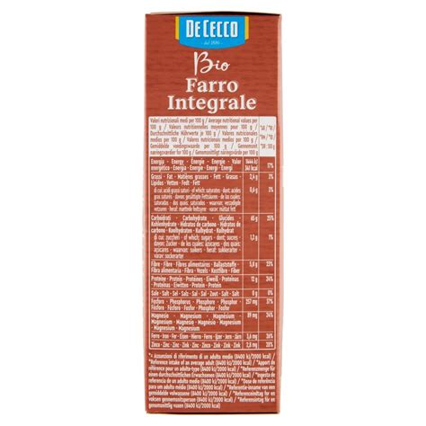 De Cecco Bio Farro Integrale Penne Rigate N Everli