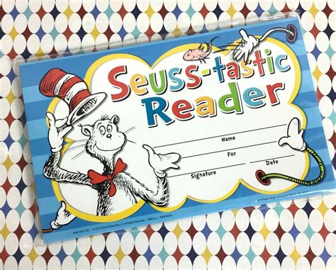 18 Dr Seuss Tastic Reader Recognition Awards Read A Thon Certificates