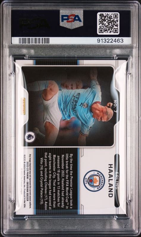 Erling Haaland SSP PSA 10 Black Color Blast 2022 23 Obsidian 7 EBay