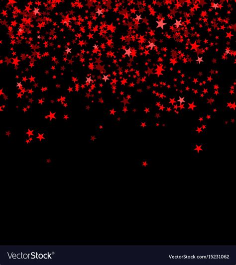 Red Stars Falling From The Sky On Black Royalty Free Vector