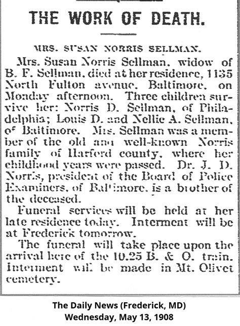 Susan Rebecca Norris Sellman 1848 1908 Find A Grave Memorial