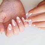 Nude Nails With White Details White Swirl Oval Shape Nails I Take