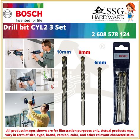 Bosch Cyl Masonry Wall Impact Drill Bit Set For Drilling Concrete