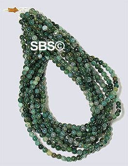 Green Moss Agate Beads Mm Round Strands A Grade Semi Precious