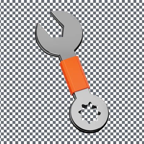 Premium PSD Psd 3d Wrench Icon On Isolated And Transparent Background