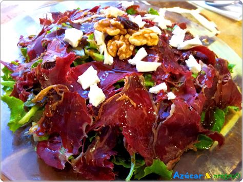 Ensalada de cecina y queso de cabra Azúcar y Orégano