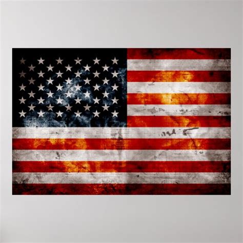 Weathered Vintage American Flag Poster | Zazzle.com