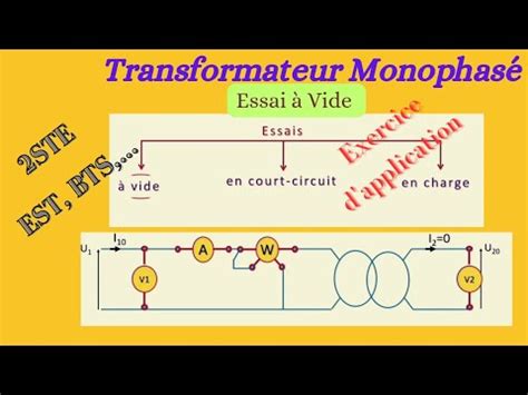 Transformateur Essai Vide Exercice D Application Youtube