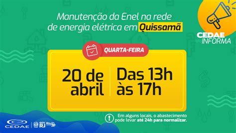 Cedae On Twitter Devido Manuten O Na Rede De Energia El Trica