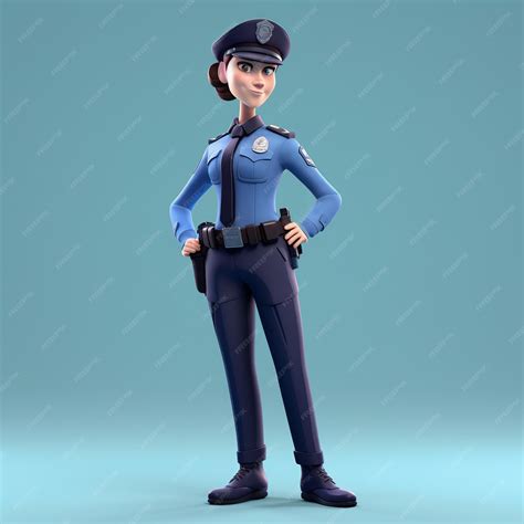 Premium Photo | Female Police Officer Cartoon Character