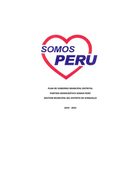 Partido Democrático Somos Perú Pdf Lima Población