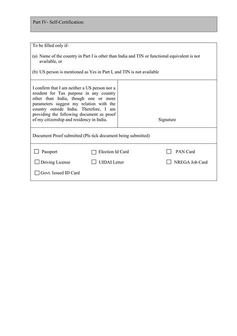 Fatca Self Declaration Format Pdf