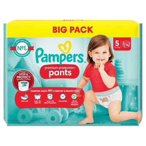 Pampers Premium Protection Pants Gr 5 12 17 kg Big Pack 36 Stück