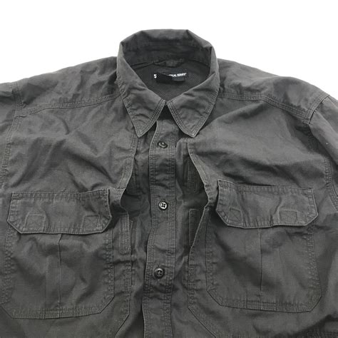 511 Tactical Mens Button Up Shirt Gray Concealed Carry Caped Ventilated