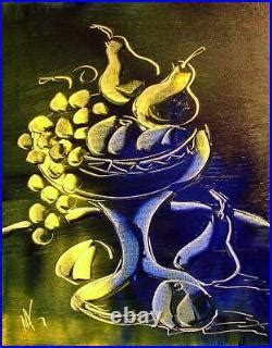 Original Art On Canvas ORIGINAL FRUITS VASE FINE ART NUDE PAINTING ON
