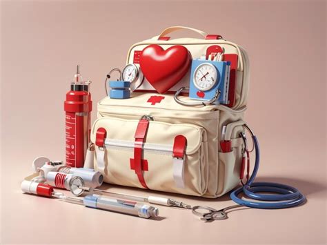 Medical Preparedness First Aid Kit Bag With Checklist And Stethoscope