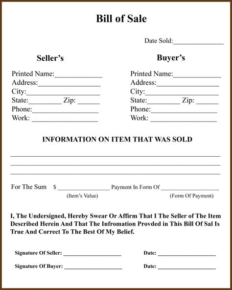 Rhode Island Bill Of Sale Form For Dmv Car Boat Pdf And Word Best