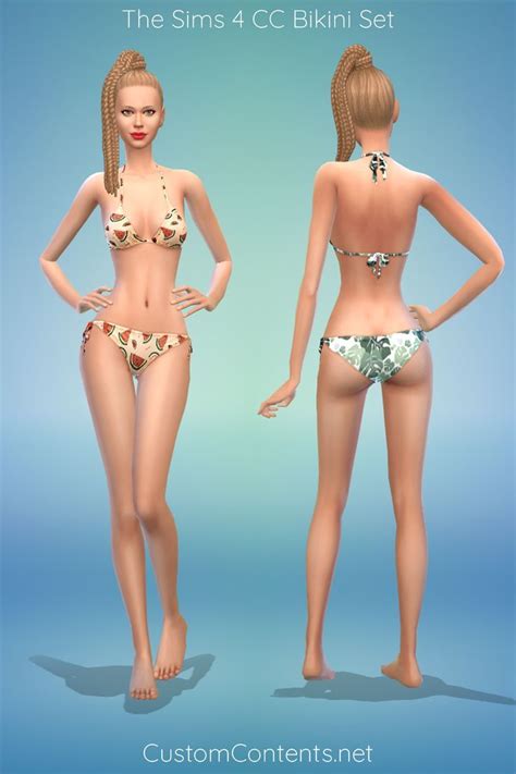 The Sims 4 Cc Bikini Set Bikini Set Bikini Bottoms Bikini Tops