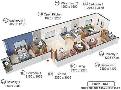 1250 Sq Ft 3 BHK 3T Apartment For Sale In Bengal R S Construction