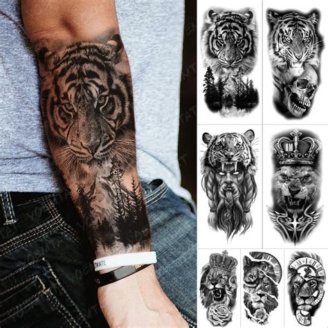 Impermeable Temporal Manga Tatuaje Pegatinas Tigre Bosque R O De