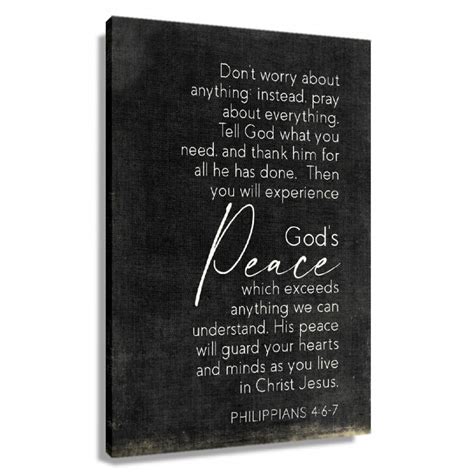 Philippians 4 6-7 Wall Art Bible Verse Poster Paintings Printed Canvas ...