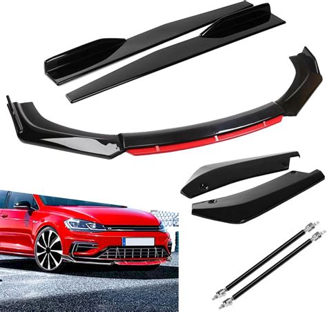 Amazon Evargc Black Red Universal Front Bumper Lip