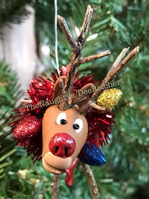 Naughty Buck Naked Reindeer Christmas Ornament Rudolph Etsy