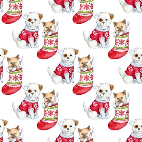 Christmas Dog & Cat Background Free Stock Photo - Public Domain Pictures