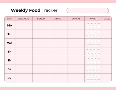 Diet And Exercise Tracker 7 Free Pdf Printables Printablee