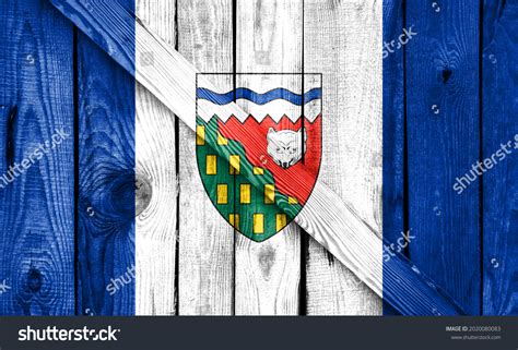 Northwest Territories Flag Depicted On Wooden Stock Photo 2020080083 ...