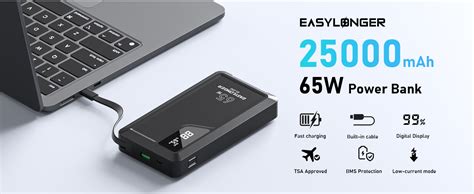 Amazon EASYLONGER 65W Laptop Power Bank EL250 25000mAh Portable