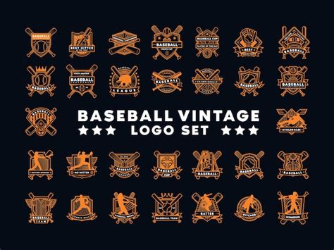 Premium Vector A Collection Of Baseball Vintage Logos