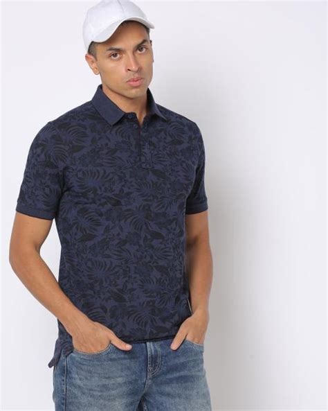 Buy Floral Print Slim Fit Polo T Shirt Online At Best Prices In India Jiomart