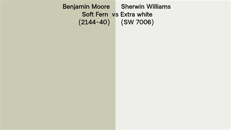 Benjamin Moore Soft Fern 2144 40 Vs Sherwin Williams Extra White Sw