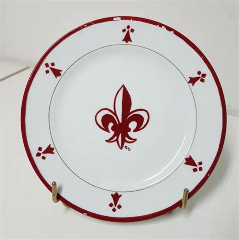 ASSIETTE PORCELAINE DE Limoges France Fleur De Lys CHARLES