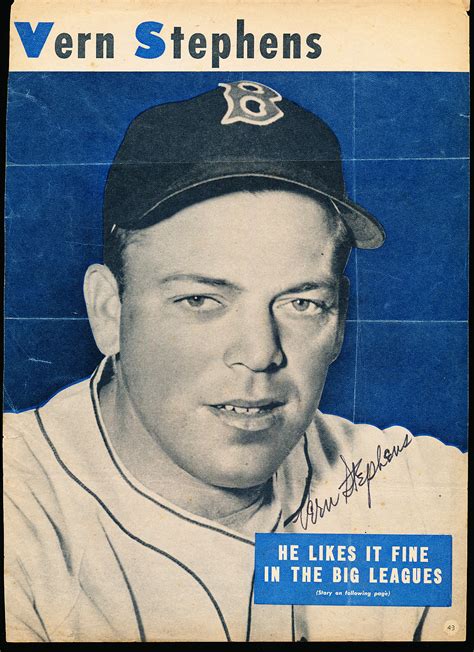 Lot Detail - Autographed Vern Stephens Boston Red Sox MLB B/W 7-¾” x 10-¾” Magazine Photo