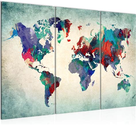 Amazon De Bilder Weltkarte World Map Wandbild X Cm Vlies