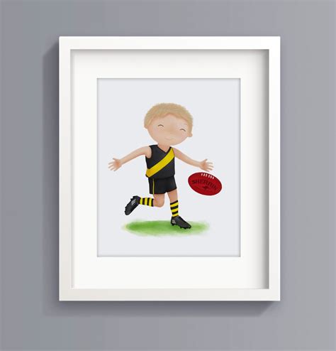 Afl Print Australian Football Childrens Art Afl Football Etsy