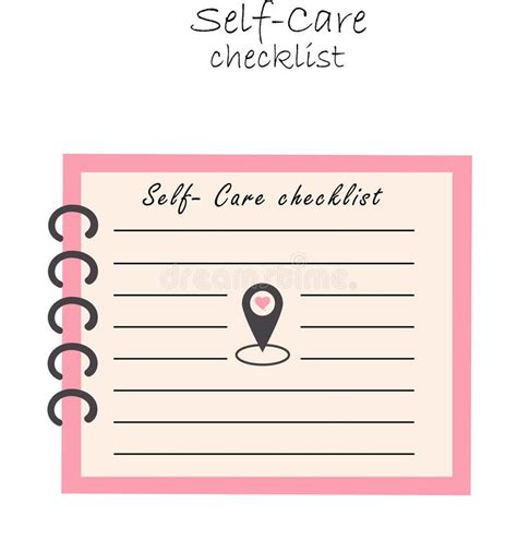 Self Care Checklist Mockup With Blank Space To Write Checklist With