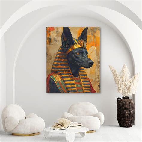 Egyptian Anubis Enigma – Ornate Ancient Deity Artwork - Luxury Wall Art