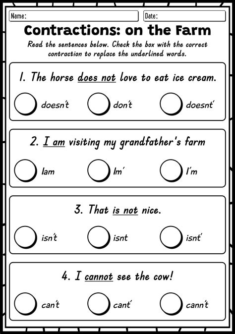 17 Best Images Of For First Grade Contraction Worksheets Contraction