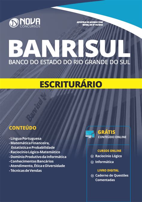 Apostila BANRISUL 2019 Escriturário