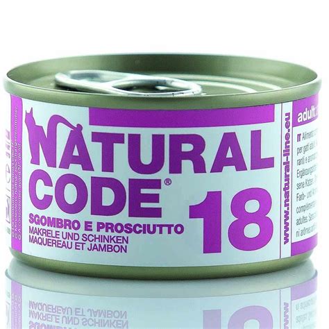 Alimento Gatto Umido Natural Code Sgombro E Prosciutto 85g