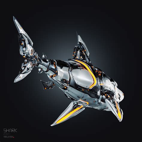 Artstation The Shark Robot Shark Shark Art Robo Fish Exosuit