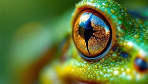 golden frog vision image macro frog eye   stockcake