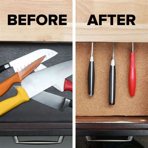 Is Your Knife Drawer A Hot Mess? Store Your Knives Safely With This DIY ...