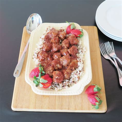 Strawberry Bbq Meatball Platter Cindy S Recipes And Writings