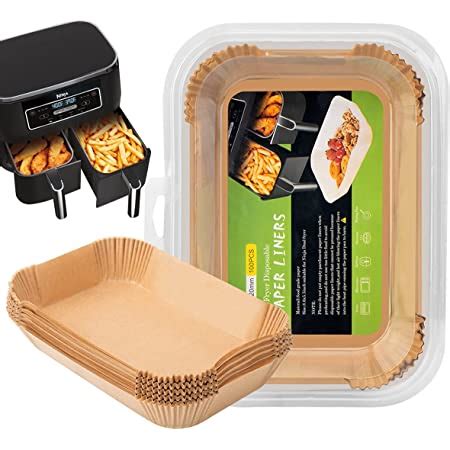 Honyao Papier Cuisson Rectangulair Pour Double Air Fryer Pi Ces