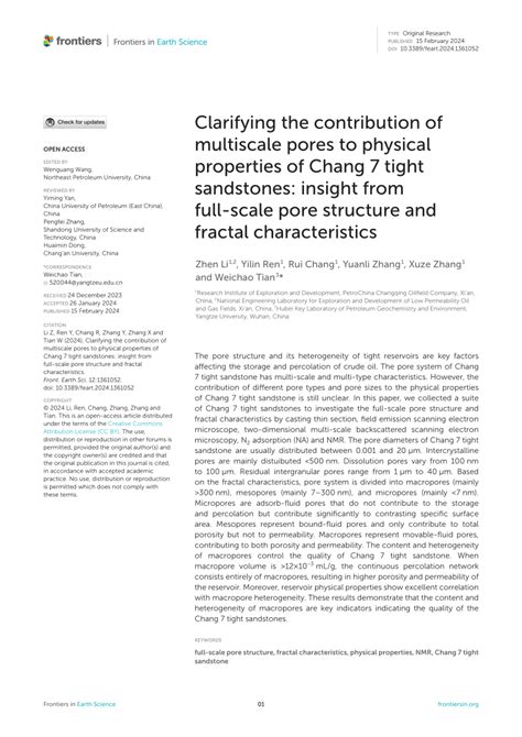 PDF Clarifying The Contribution Of Multiscale Pores To Physical