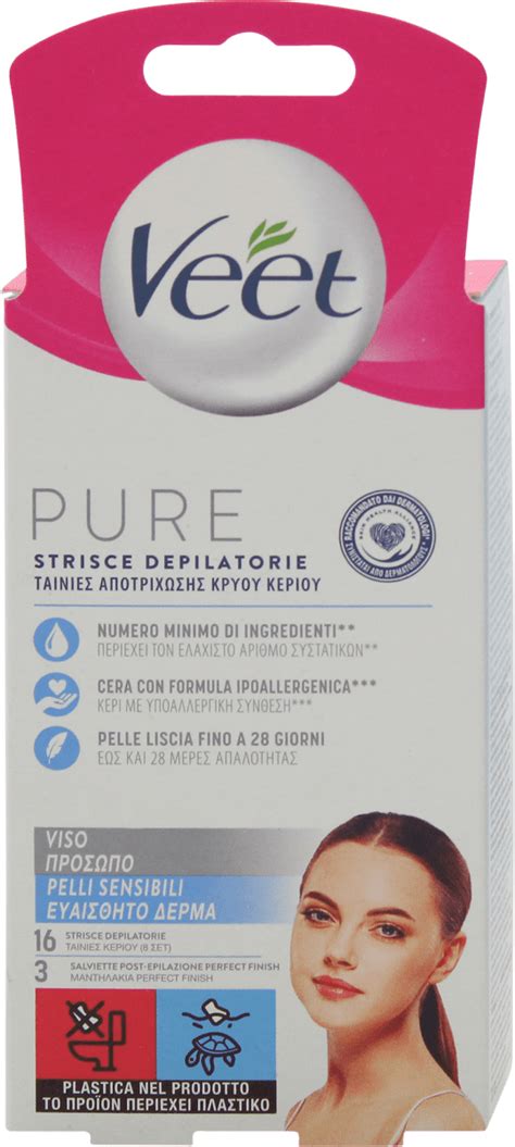 Veet Pure Strisce Depilatorie Viso 16 Pz Dm Italia